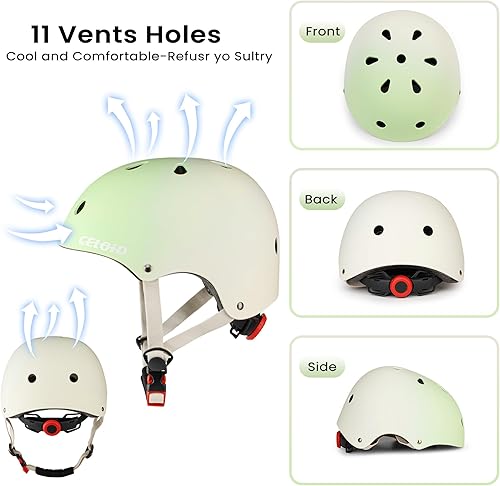 Miniatura 7 de Casco de bicicleta para niños, cascos de patineta para niños de 2 a 3 a 5 a 8 a 14 años, ajustable, multideporte, bicicleta, patinaje, fútbol, Negro