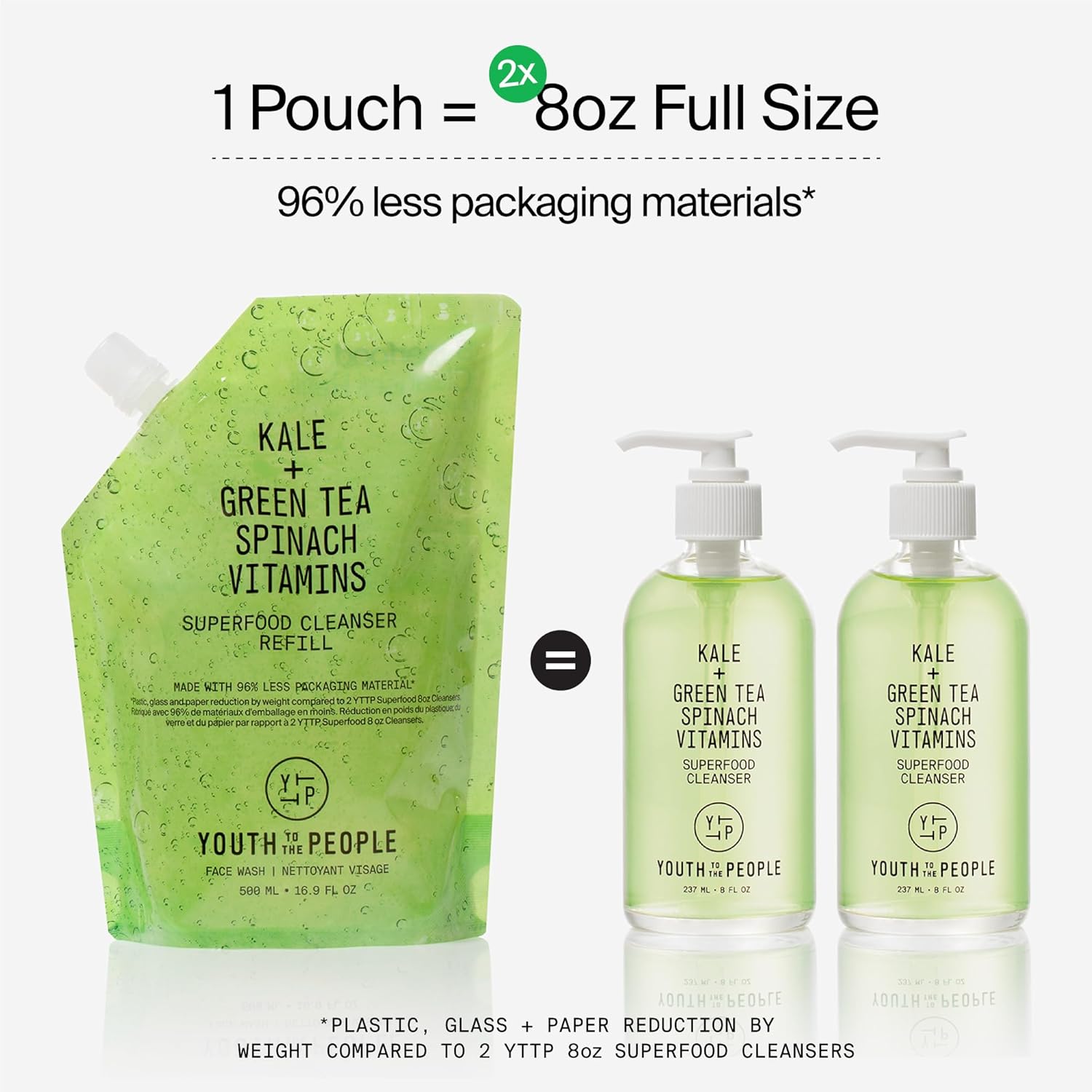 Youth To The People Superfood Facial Cleanser - Kale + Green Tea Daily Face Wash, Gentle Makeup Remover, with Soothing Antioxidants for Glowing Skin, pH Balance, Clean Pores, Sulfate-free, Refillable - Image 14