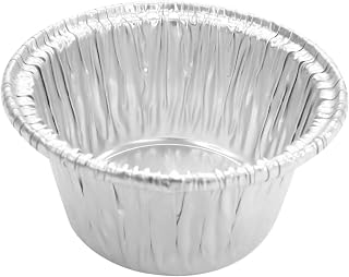KitchenDance Disposable Aluminum Ramekins Souffle Foil Cups - 2 Ounces Round Individual Baking Cup Perfect for Home, Bakeries, Restaurants - Great for Parties and Catering, S220, 100 Count