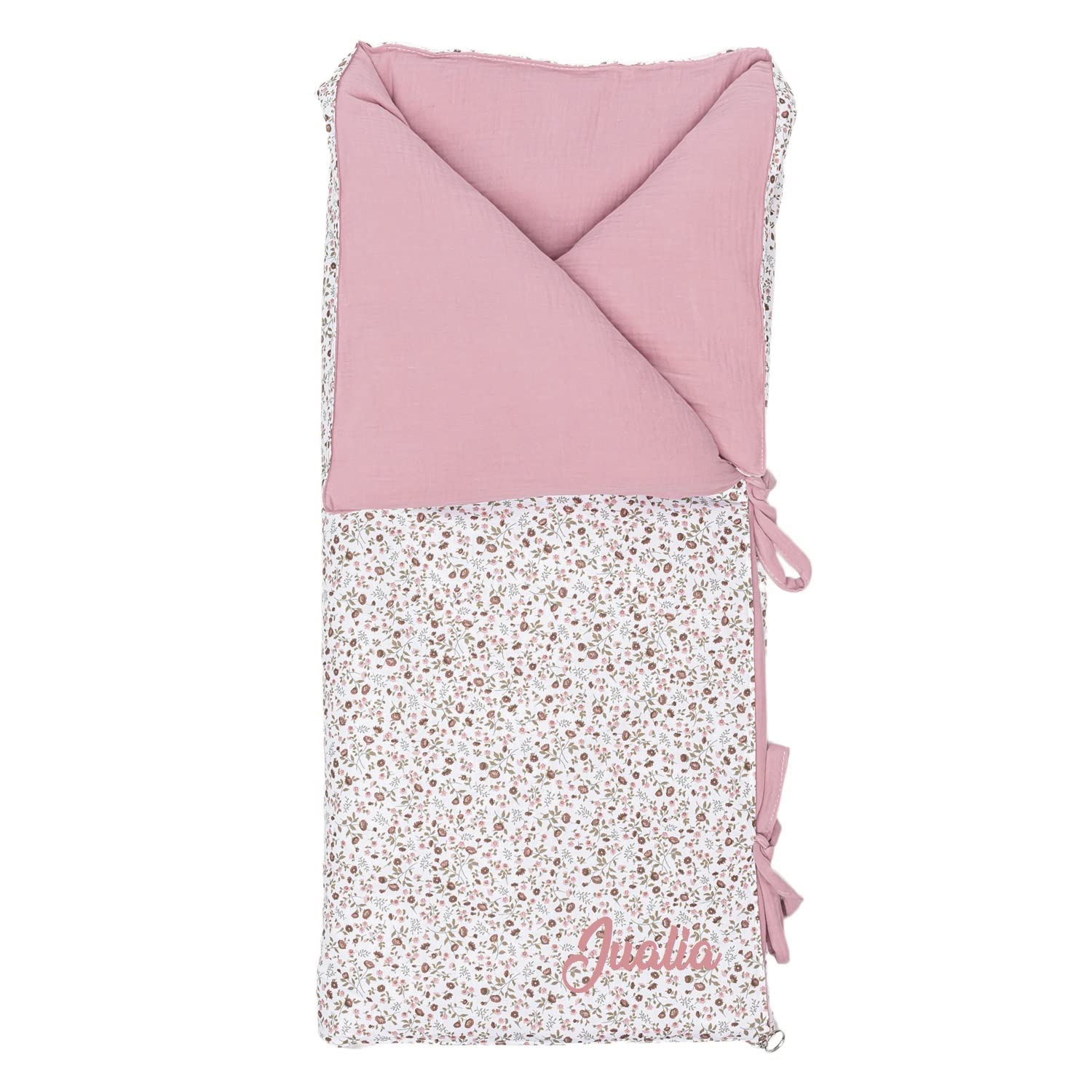 Nid d’Ange ou Gigoteuse d’emmaillotage pour bébé - Convertible en Couverture personnalisé avec Nom ou Initiale - Rembourrage Amovible - 95 x 72 cm - Maintient la Chaleur - Nenel
