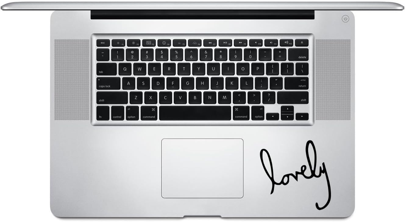 Lovely Text - Macbook Laptop Trackpad Keyboard Decal - Black