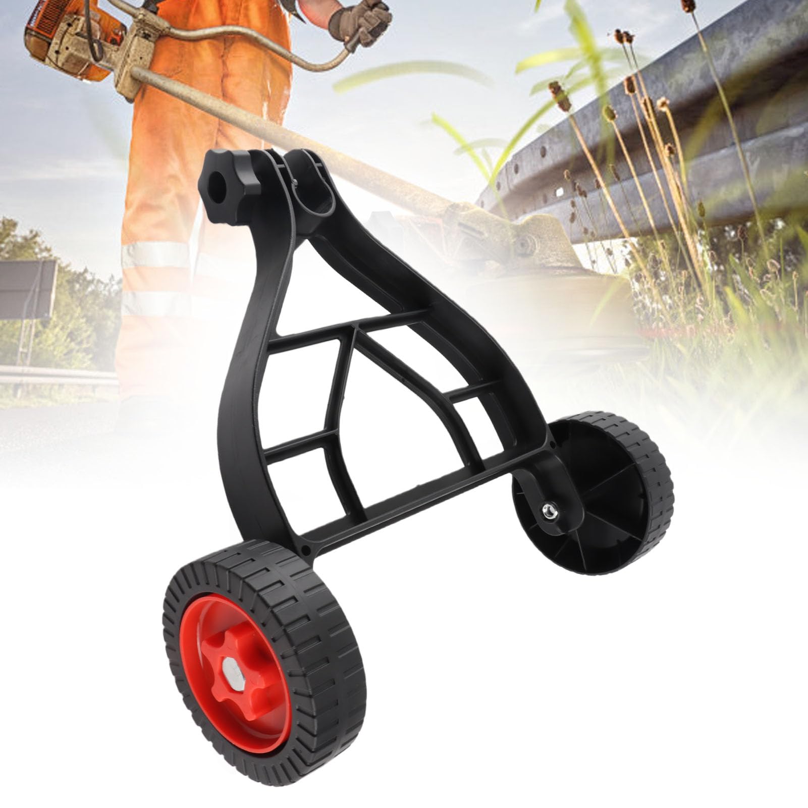 Luocute Fixation de Roue de Support de Bordure Réglable, Roues Auxiliaires de Tondeuse à Gazon de Conception Améliorée pour la Plupart des Tondeuses, Roue de Bordure Portable