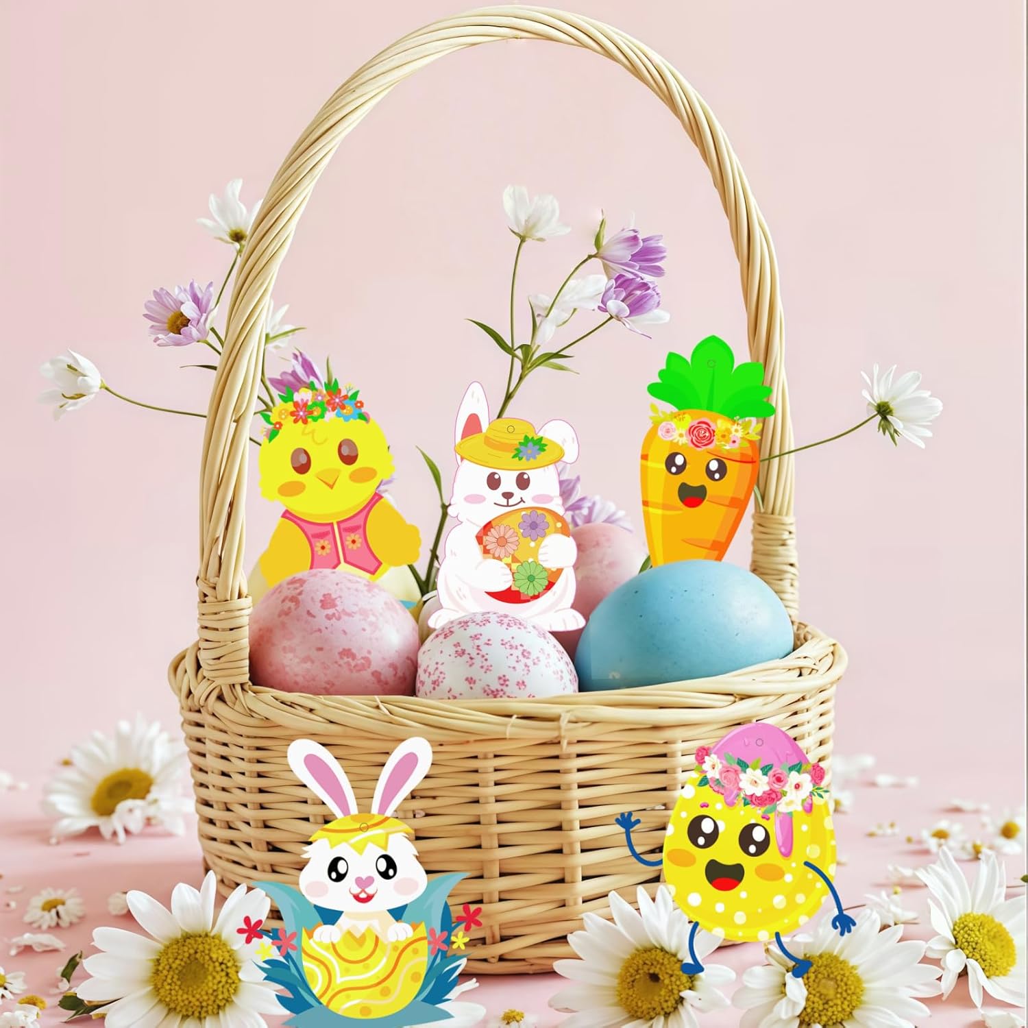 UDTAATO 64 PCS Easter, DIY Make Your Own Easter Egg, Easter Gifts Basket Stuffers Party Favor Supplies