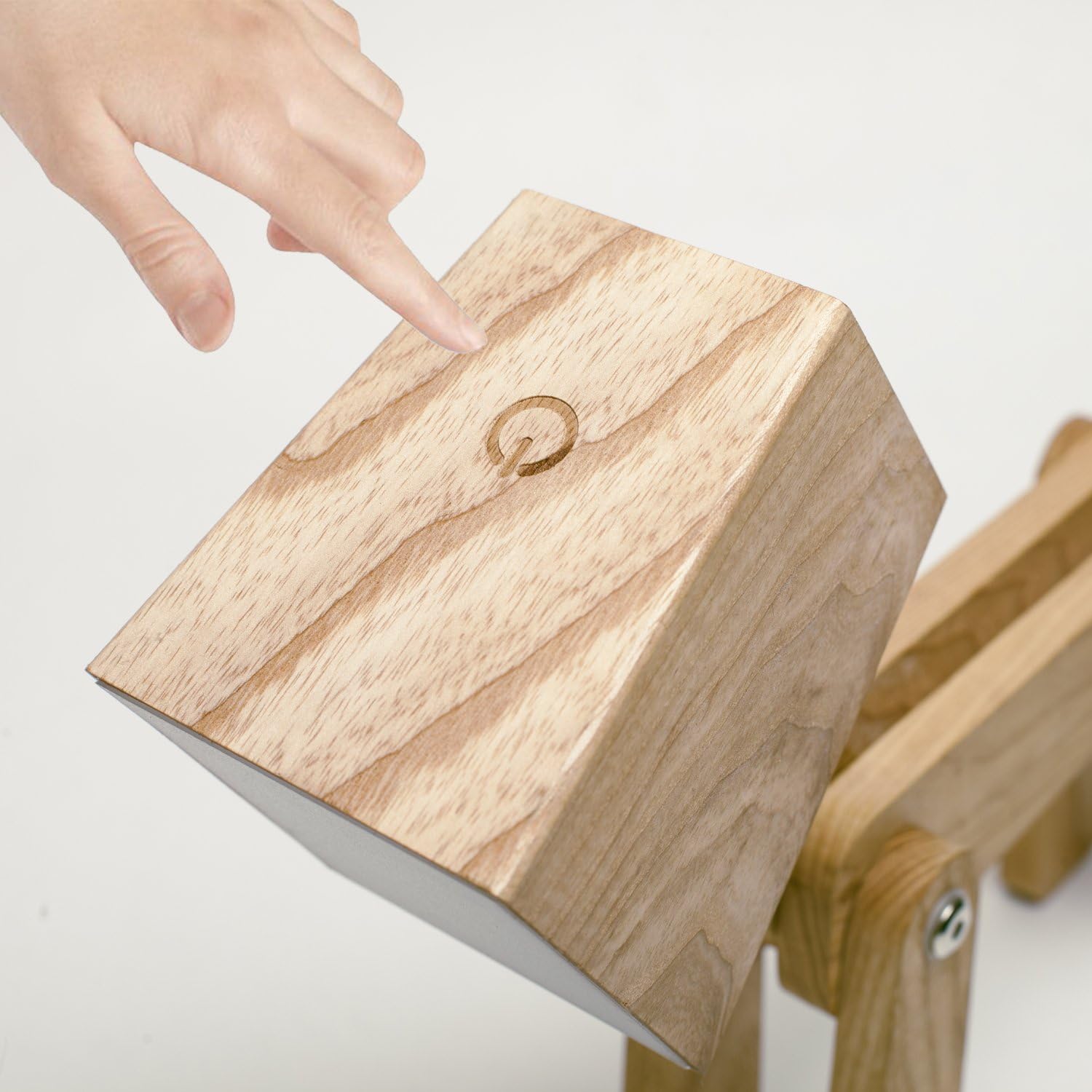 Super Cute Dog Table Lamp for Kids Room Bedroom Bedside - Dimmable Touch Control Cool Wood Desk Lamp Fun Unique Warm White Light Gifts for Boys Girls Dorm Farmhouse (Medium-Wood Color)