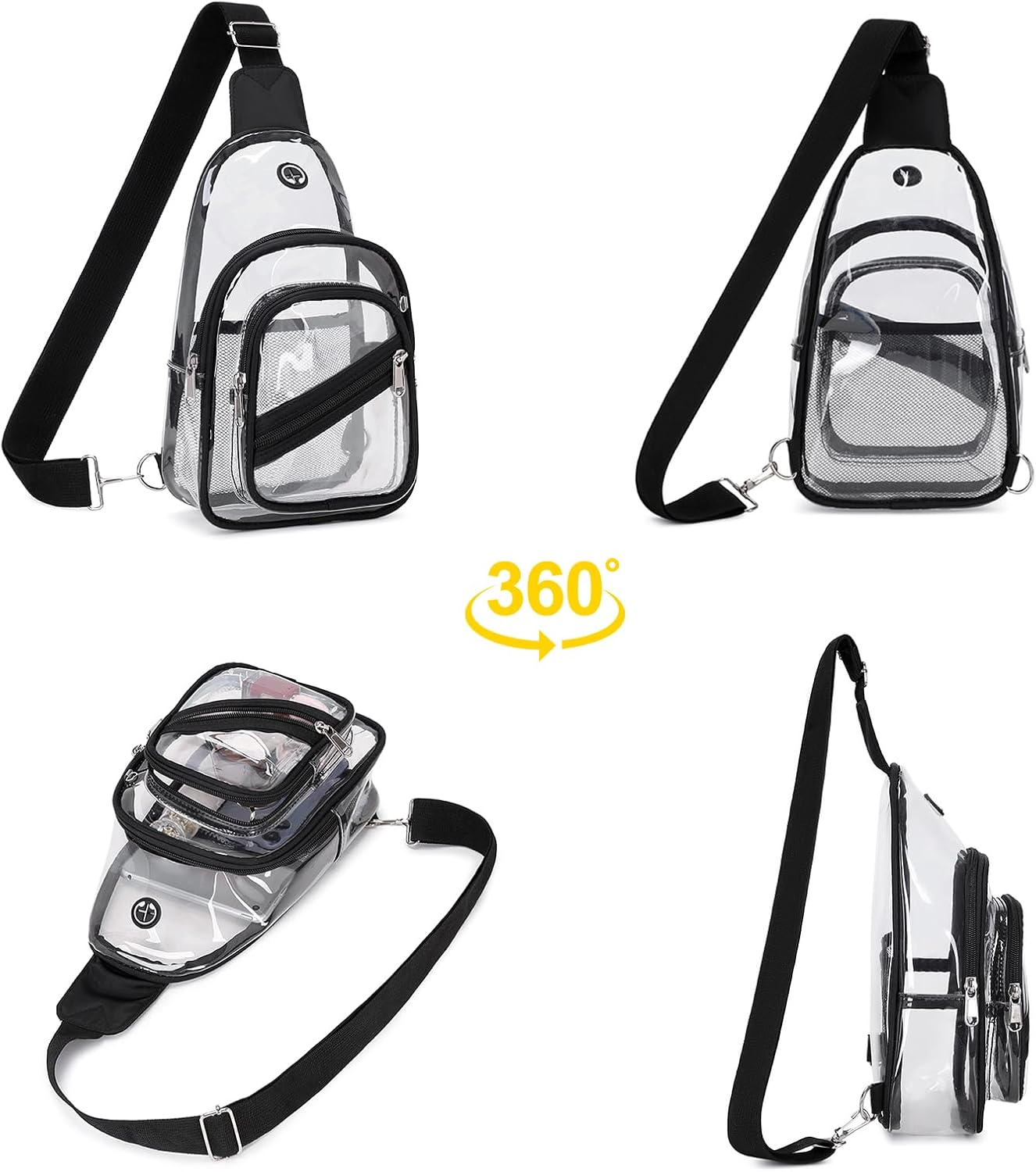 Clear Bag for Stadium Events, Clear Backpack Purse for Women Waterproof PVC Crossbody Fanny Pack for Concert - Image 8