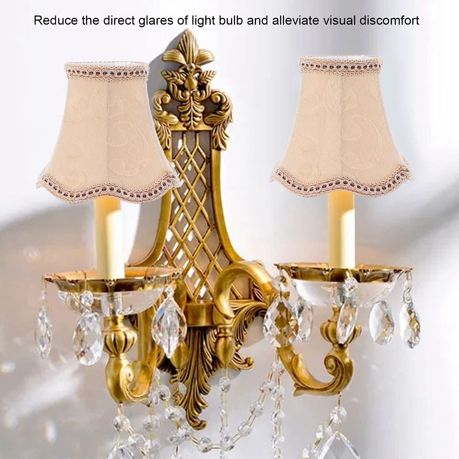 VBESTLIFE 3Pcs Wall Lamp Shade, Fabric Lamp Cover, Clip Type E14 Lampshade Modern European Style, for Hall Bedroom, Study - Image 2