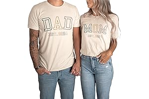 Retro Mom And Dad Est Shirt Set: Custom New Mom & Dad To Be Gift