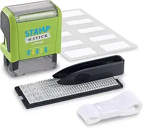 Trodat 's Stamp 'N Stick - Carimbo de borracha tipo'faça você mesmo' - Crie seu próprio selo têxtil personalizado - Testado dermatologicamente, ideal para marcar roupas e pertences das crianças