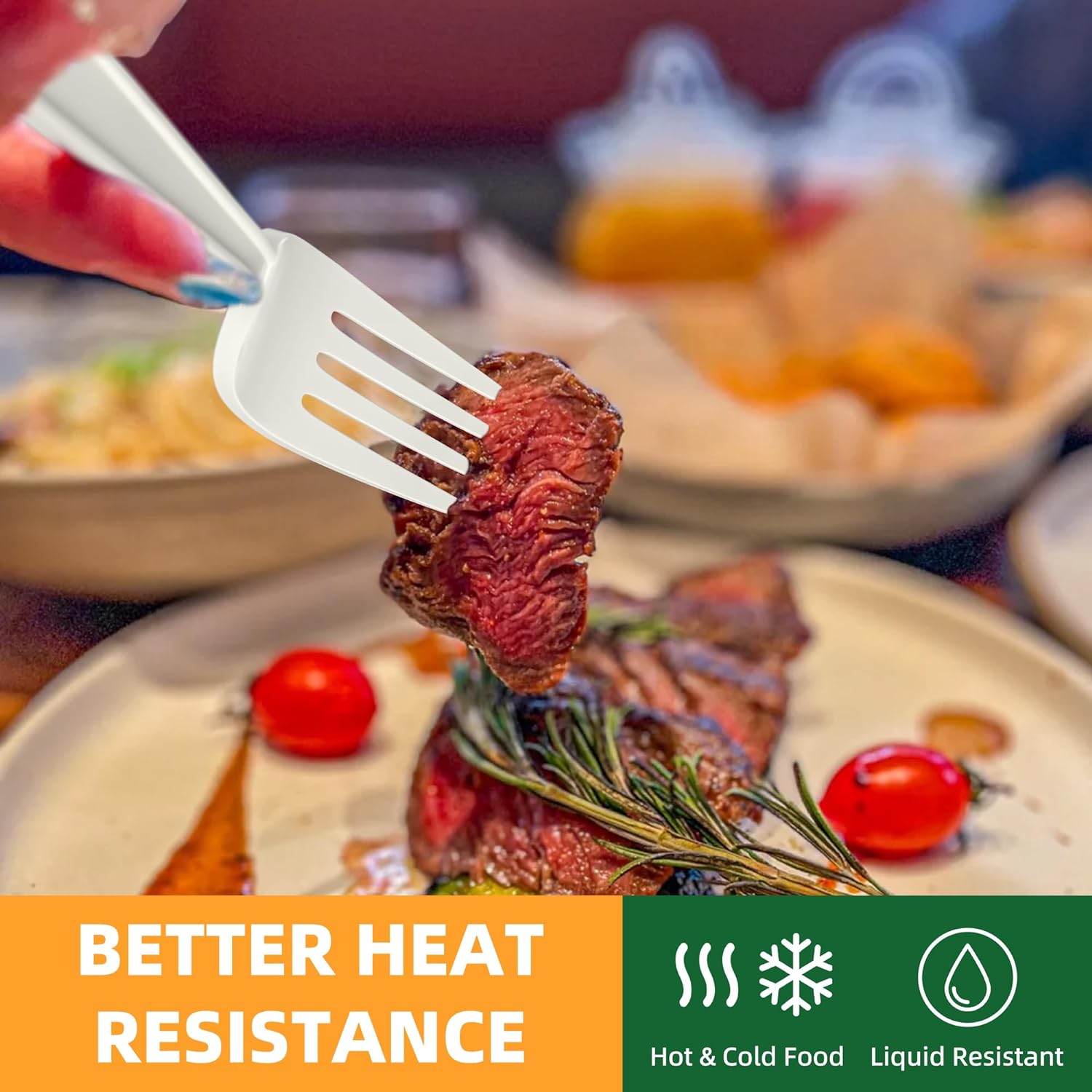 100% Compostable Cutlery Set, 300pcs (150 Forks,100 Spoons,50 Knives) Disposable Cornstarch Utensils Heavy Duty BPI Certified Eco-Friendly Party Supplies No Plastic, Ivory White - Image 5