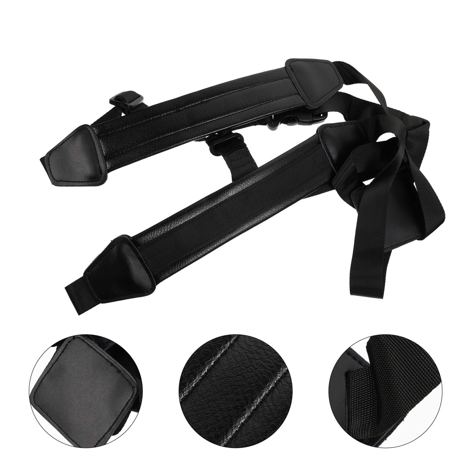 Imbracatura Sax a Doppia Spalla Regolabile Nera in Pelle Pu | Cintura per Sassofono, Struttura Fissa, Accessorio per Strumento a Fiato