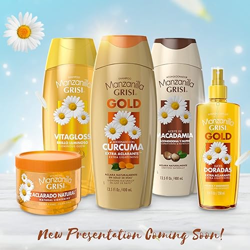 Miniatura 3 de Grisi Shampoo de Manzanilla Shampoo Limpiador y Aclarante con Extracto de Manzanilla Brillo Luminoso Aclara Naturalmente para un Cabello Suave y