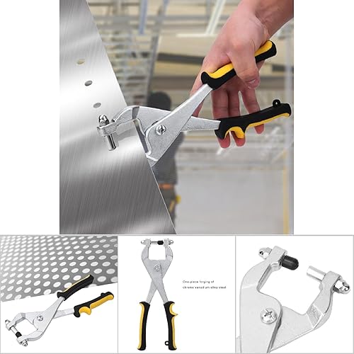 Miniatura 7 de Garosa Juego de perforadores de rejilla de techo de 9.57 pulgadas, kit de perforador de metal multiusos, agujero de mano de 0.129 in para perforar