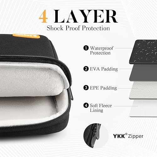 Miniatura 2 de Bagasin Funda para laptop de 15, 15.6 y 16 pulgadas, con bolsillo para accesorios, resistente al agua con protección de 4 capas, bolsa de transporte