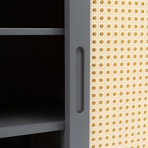 Miniatura 8 de LYNICESHOP Zapatero de entrada, zapatero de 6 niveles, organizador de zapatos con puertas, estante de torre independiente para armario, dormitorio,