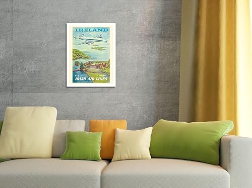 Miniatura 4 de Pacifica Island Art Terry c.1940s - Cartel de metal vintage de 8 x 12 pulgadas, diseño de Irlanda - Fly Irish Air Lines - Lockheed Martin