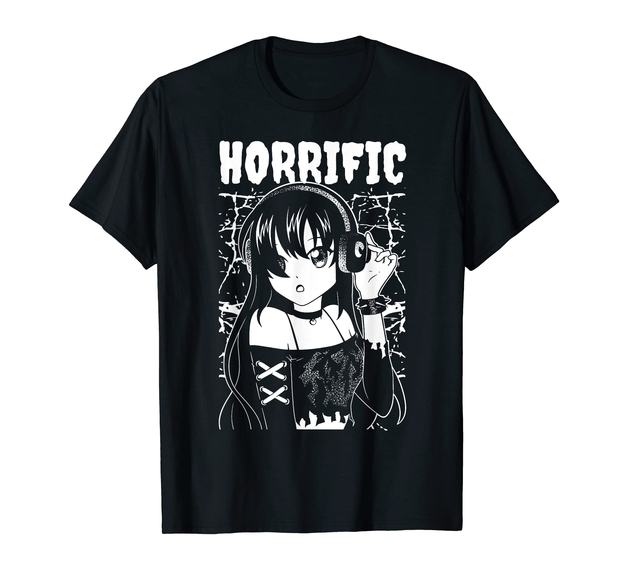 Japanese sad Anime Girl apparelsJapanese Sad Anime Girl Horrific T-Shirt