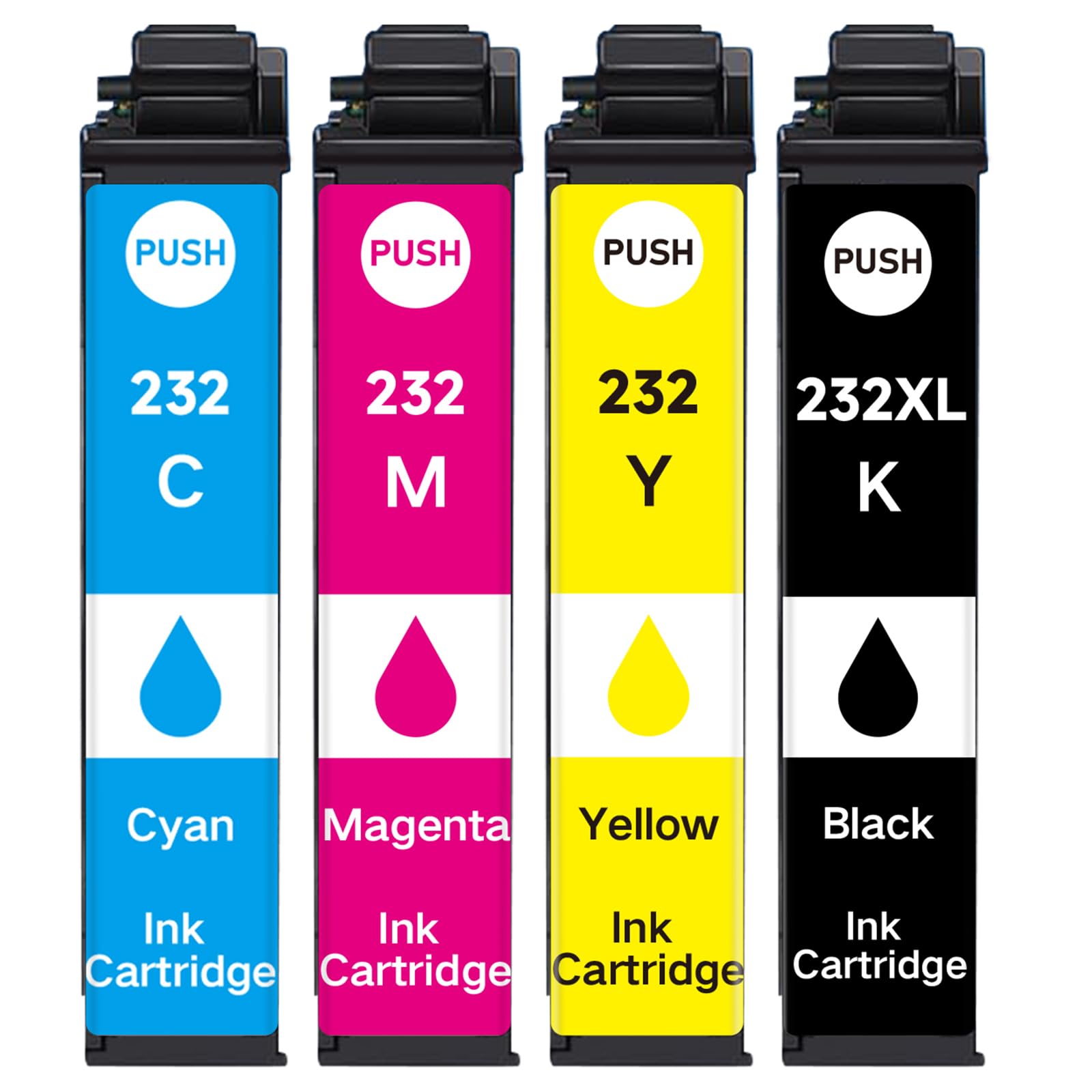 232XL Ink Cartridges High Capacity 4 Pack for Epson 232 Ink Cartridge Remanufactured for Epson 232XL Ink Cartridges Combo Pack for Epson Expression Home XP-4200 XP-4205 Workforce WF-2930 WF-2950