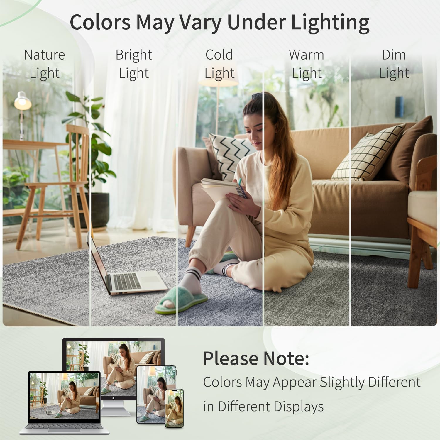 Enkor Runner Rugs for Hallway, 2x8 Washable Soft Non Slip Abstract Rugs for Kitchen, Modern Mat for Entryway Living Room Bedroom Light Grey
