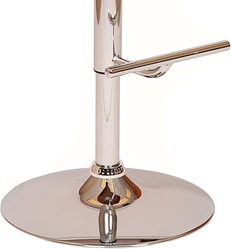 Miniatura 5 de Armen Living Taburete giratorio Paris en piel sintética negra y acabado cromado