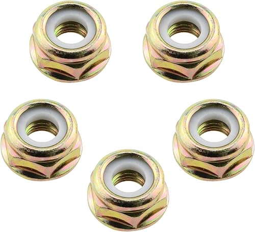 Tuerca de rosca universal M10x1.25 Tuerca de tornillo inversa de metal para recortadora de césped 5pcs