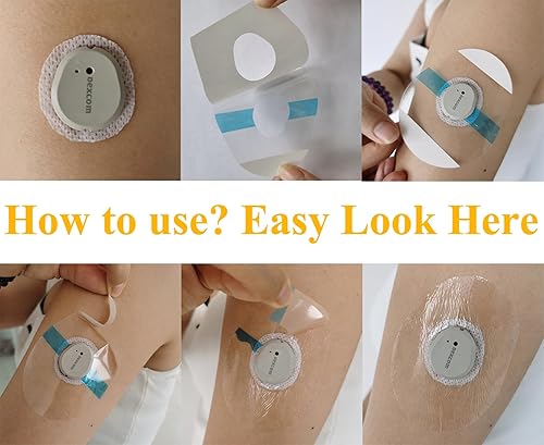 Miniatura 10 de Dexcom - Parches adhesivos G7, impermeables, paquete de 60 parches Dexcom G7, parches transparentes precortados, cubiertas de cintas para sensores