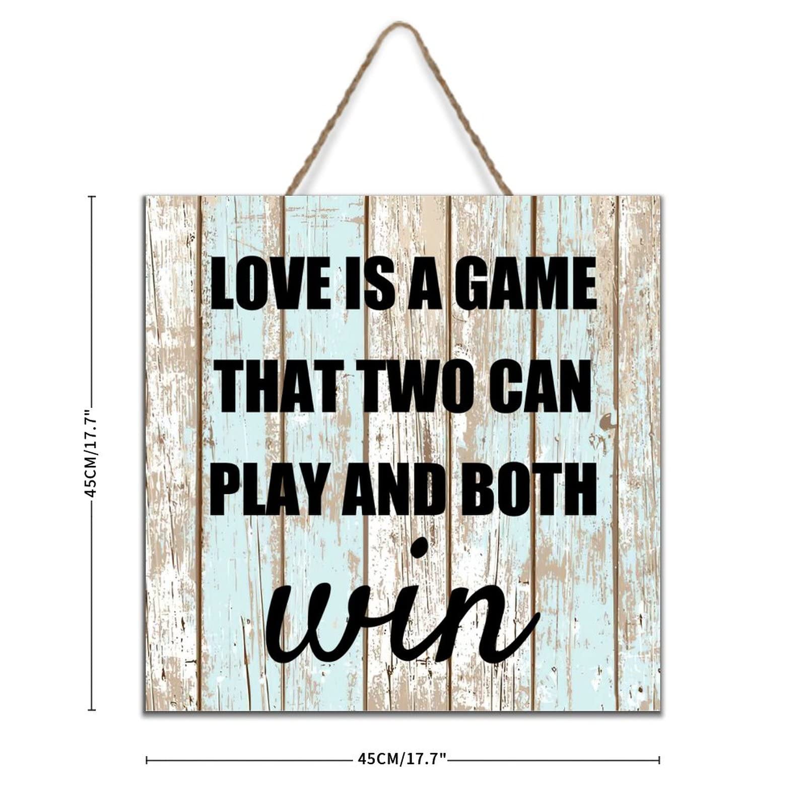Wooden Garden Signs With Rope Love Is A Game That Two Can Play And Both Win Nordic Farmhouse for Wall Art Bedroom 45cmX45cm