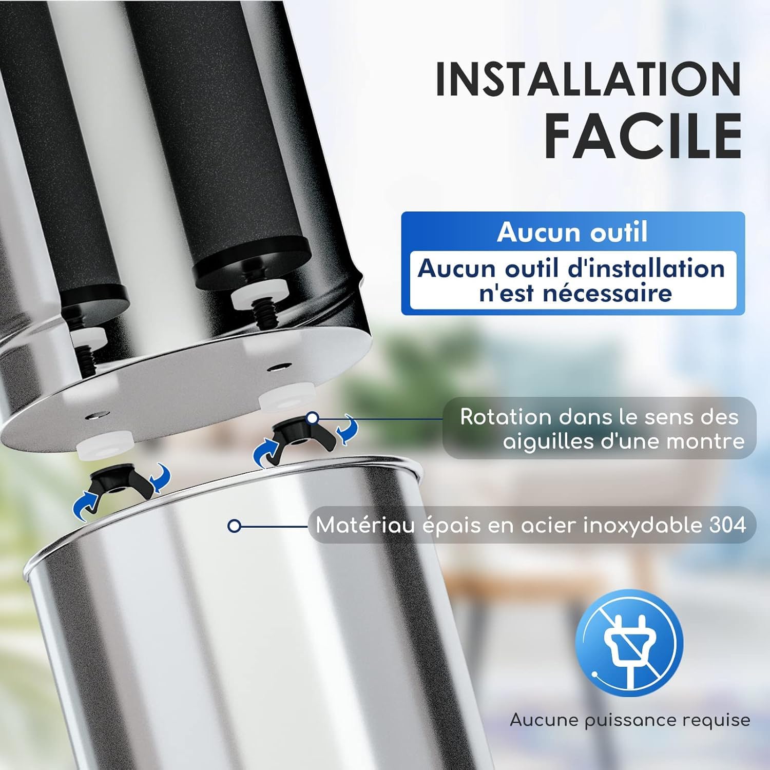 Purewell Filtr grawitacyjny do wody 5,7 litra - zbiornik ze stali nierdzewnej 304 + 4 filtry (węgiel/fluor) - kran wizualny - usuwa 99% fluorów/chloru/metali - bez prądu