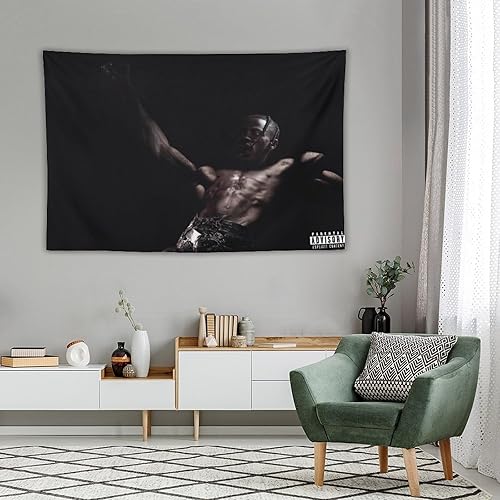 Miniatura 4 de NOsawa Tapiz de cantante para decoración del hogar, álbum de pared de rapero, arte de pared, impresión de imagen colgante, sala de estar,