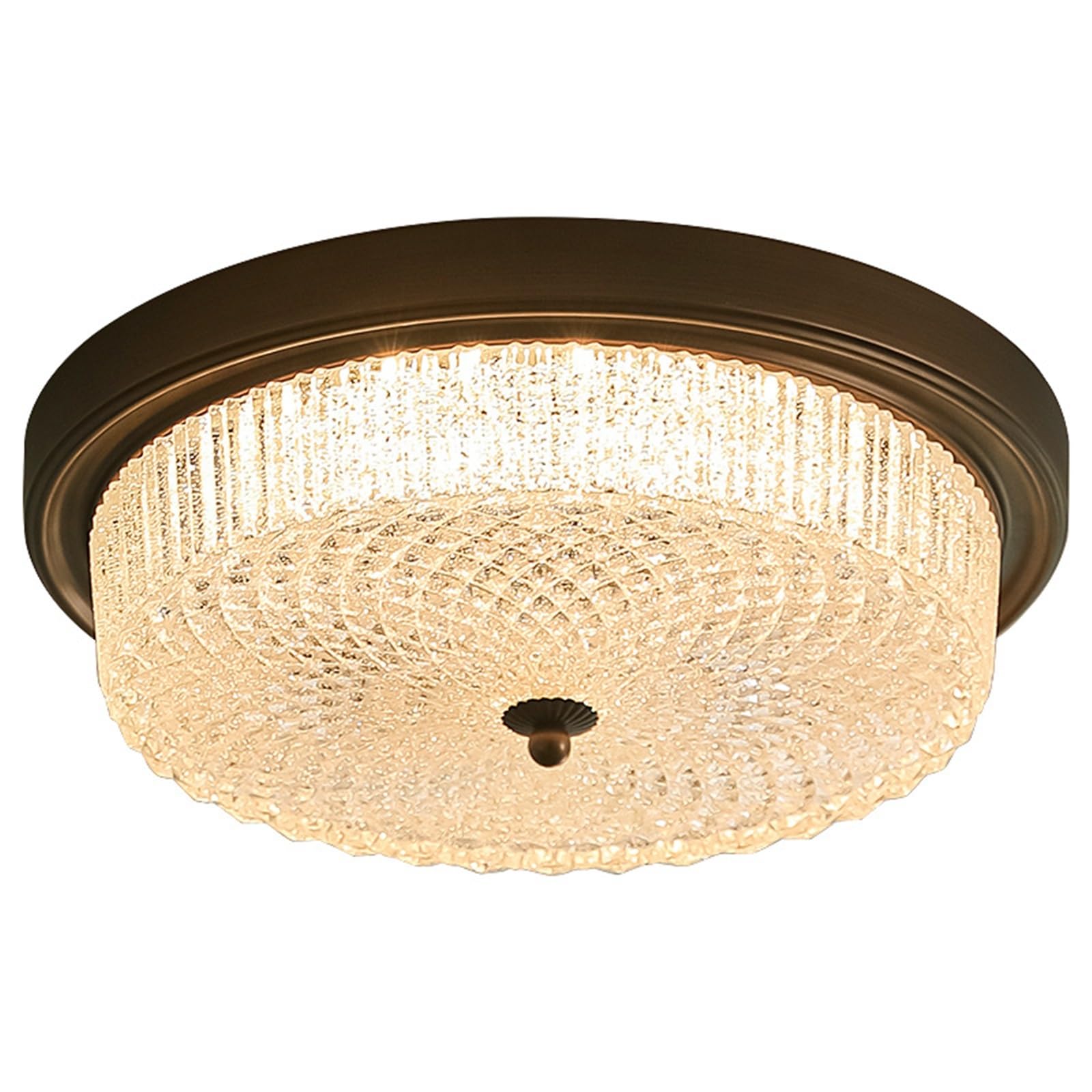 Double plafonnier en verre texturé de 57cm au design géométrique épuré - 8