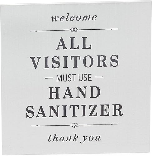 Miniatura 5 de Stockroom Plus Letreros metálicos para tienda de campaña, todos los visitantes deben lavarse las manos (4 x 4 pulgadas, paquete de 6)