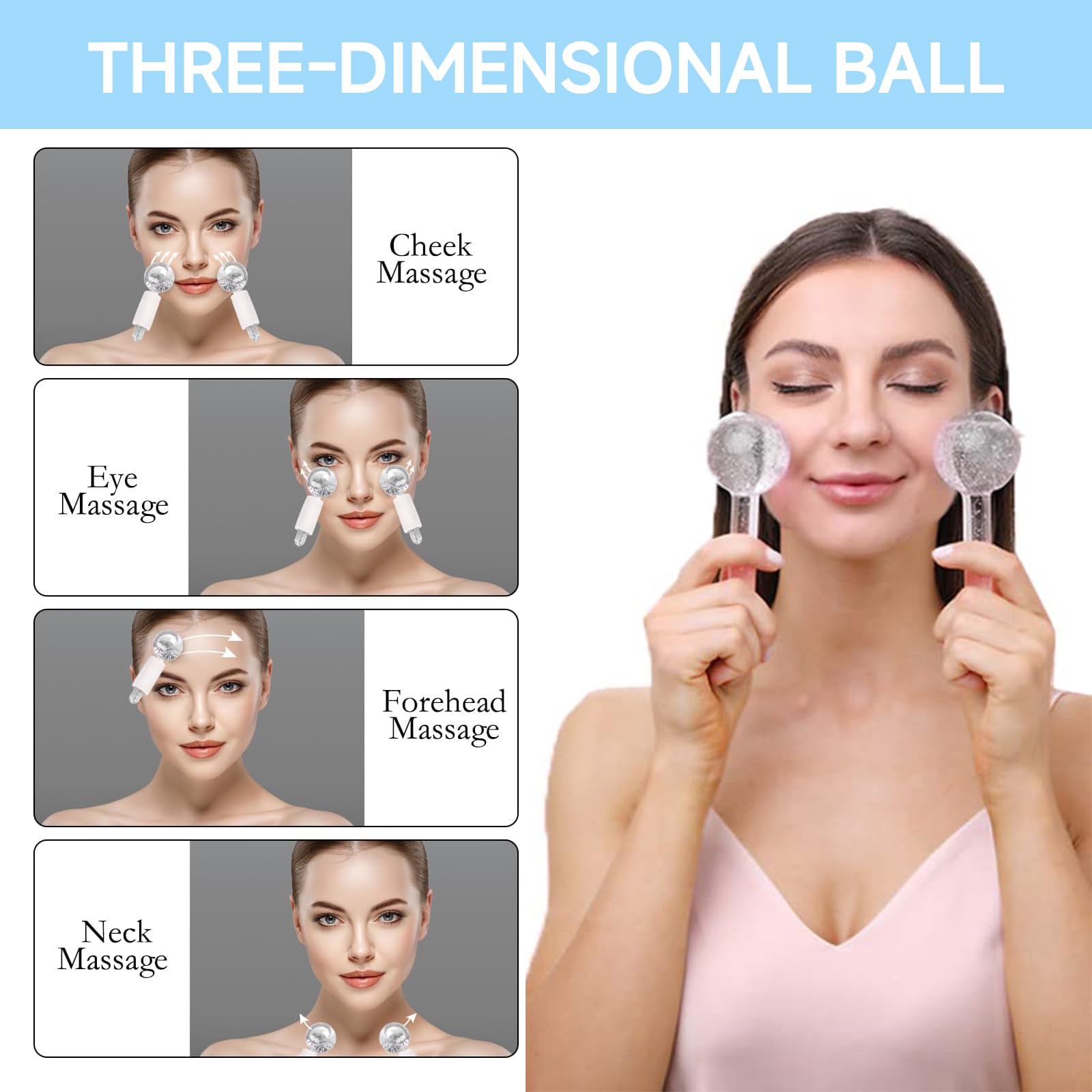 2pcs Ice Globes for Facials Ice Roller Mold Set for Eyes and Face Ice Balls for Face Facial Ice Globes Mold - Image 2