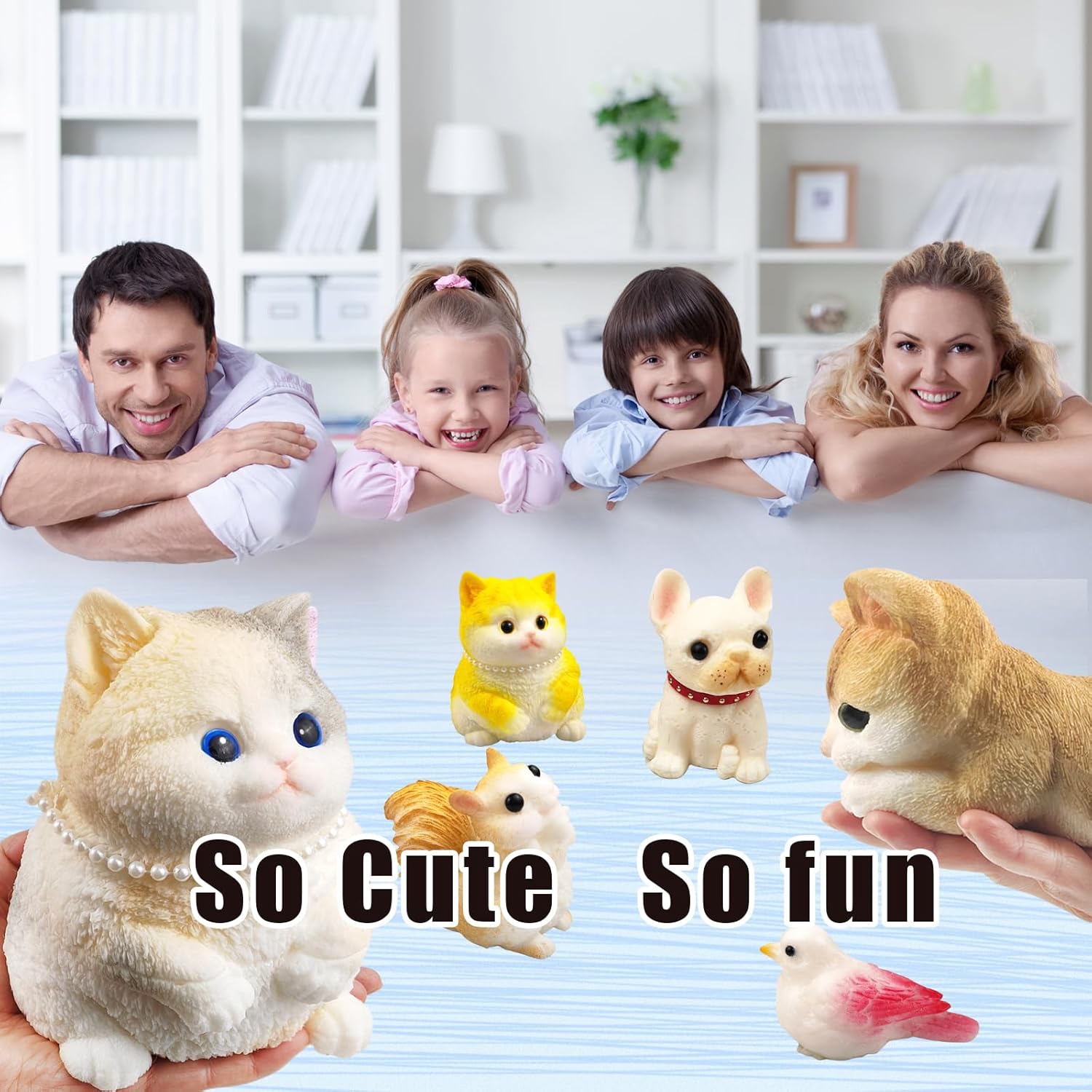 Big Hand Painted Cat Squishy Toys，Large Cute Ultra Soft Kitty Squeeze Fidget Toys for Stress Relief ,Kawaii Squishies Sticky Animal Toys for Adults Kids,Decompression Sensory Balls Toys for Autism