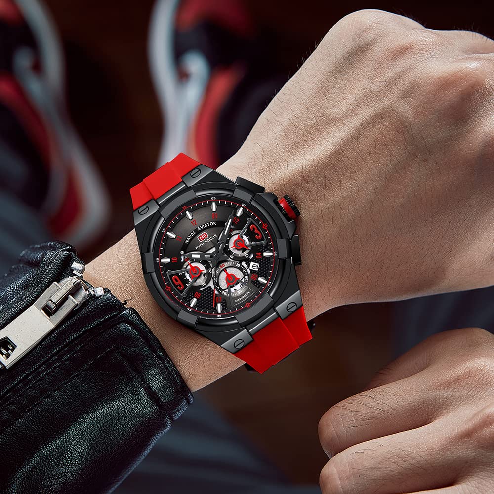 AIMES Reloj para hombre, deportivo, militar, impermeable, cronógrafo, analógico, de cuarzo, cara grande, clásico, elegante, casual, diseñador, negocios, trabajo, regalo elegante para hombres