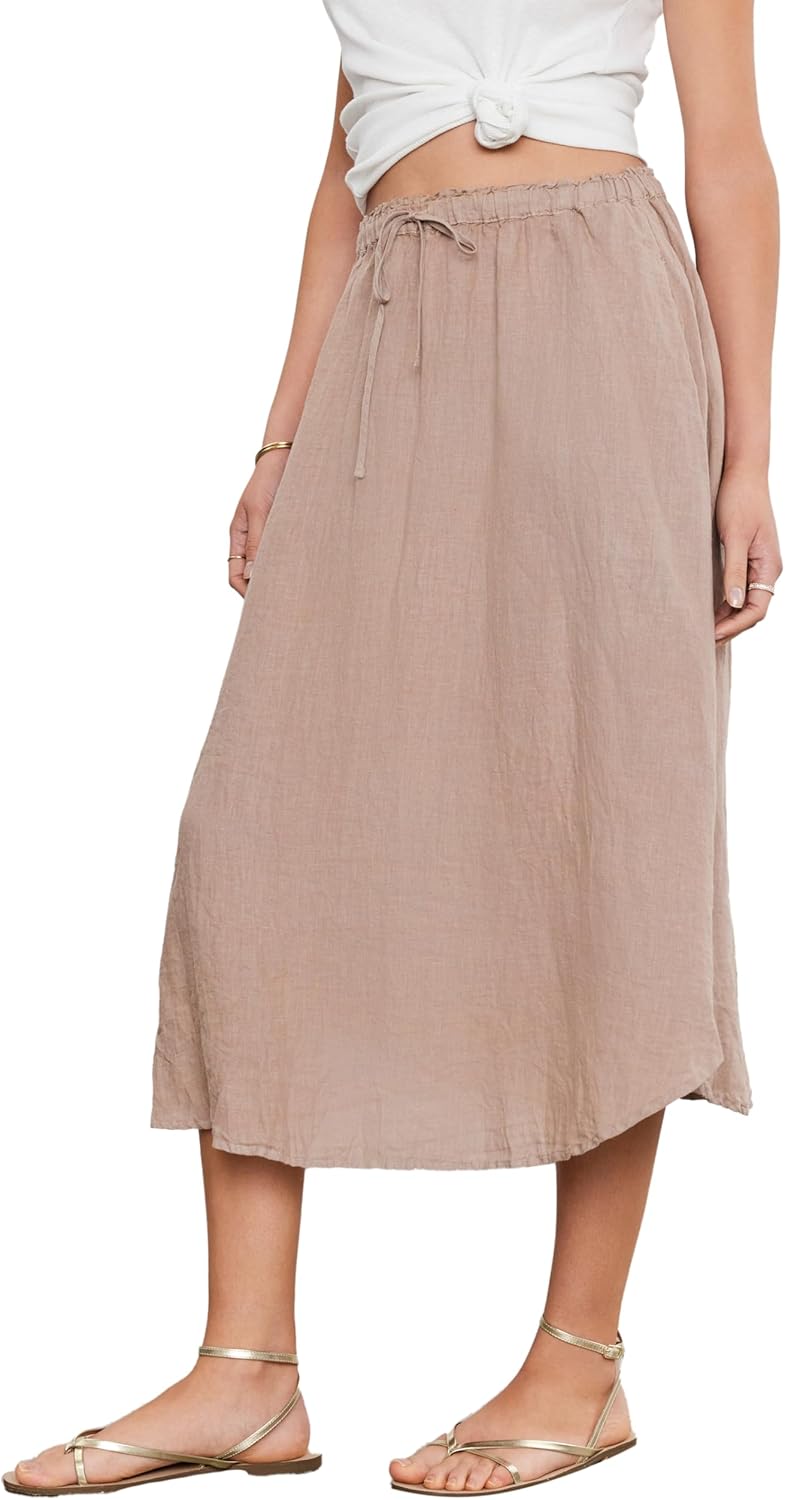 Velvet by Graham & Spencer Women's Nemy Woven Linen Skirt