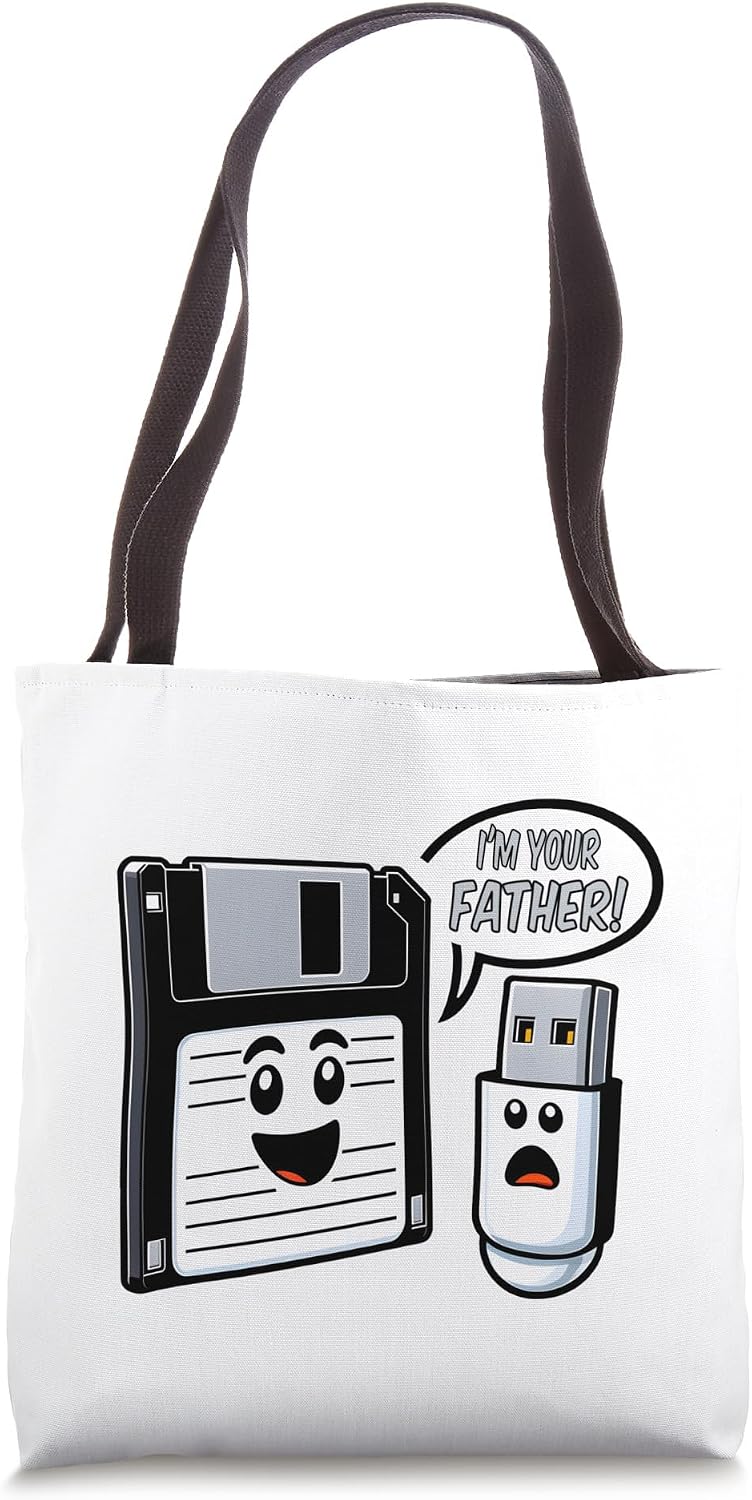 Floppy Disk to USB Stick 90s 00s Computer Funny Geek Joke Tote Bag