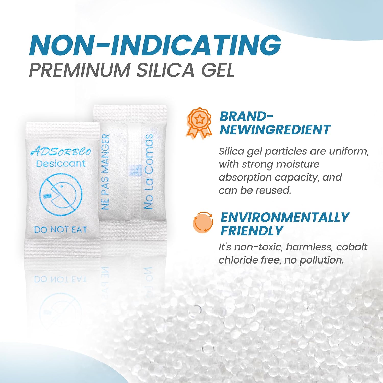 Adsorbco 1Gram (200 Pack) Silica Gel Desiccant Packets – Mini Moisture Absorbing Packets for Storage, Jewelry, Food, and Collectibles