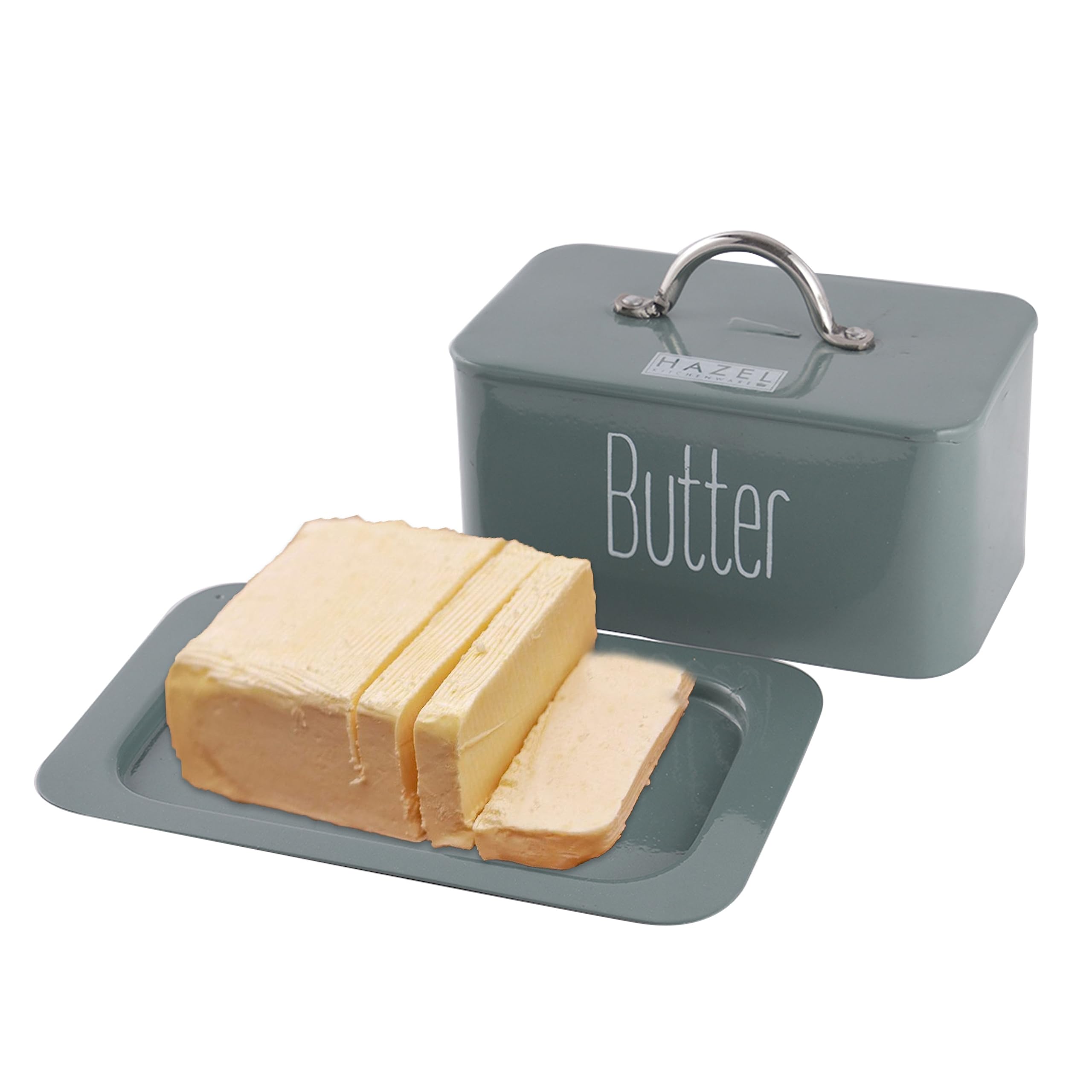 HAZEL Butter Box Container with Handle Lid | 500 gram Butter Dish with Cover | Butter Storage Box for Storing Butter, Food Grade Material