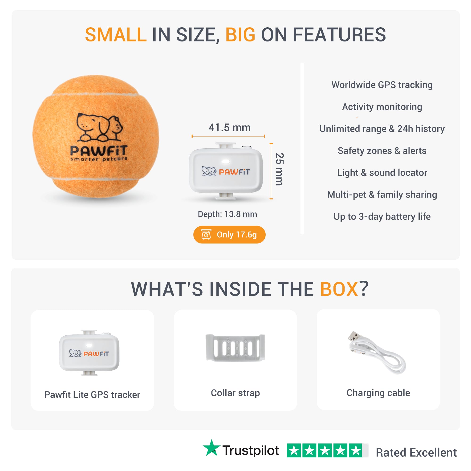 Amazon.co.jp: Pawfit Lite 犬用 4g GPSトラッカー | リアルタイム