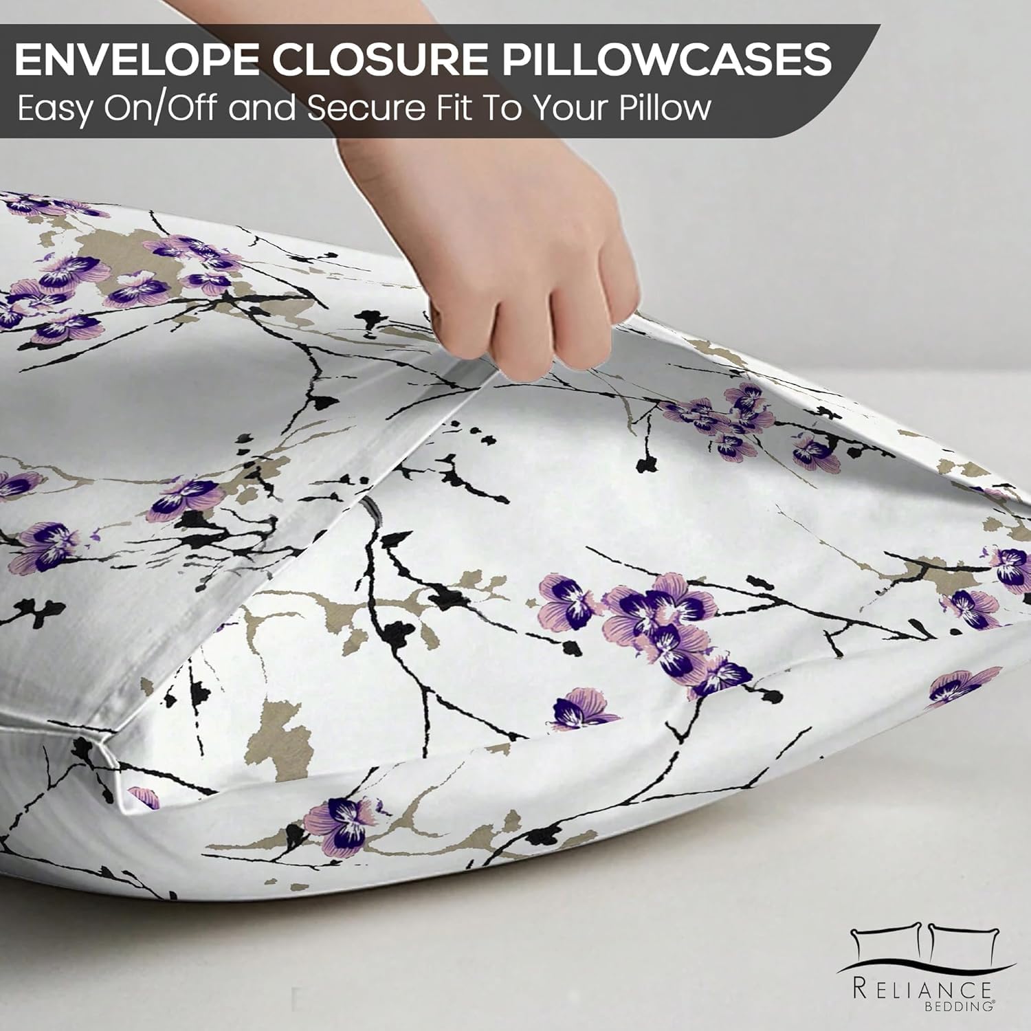 EverSoft Super King Size Duvet Cover Set, Exotic Lilac - Image 4