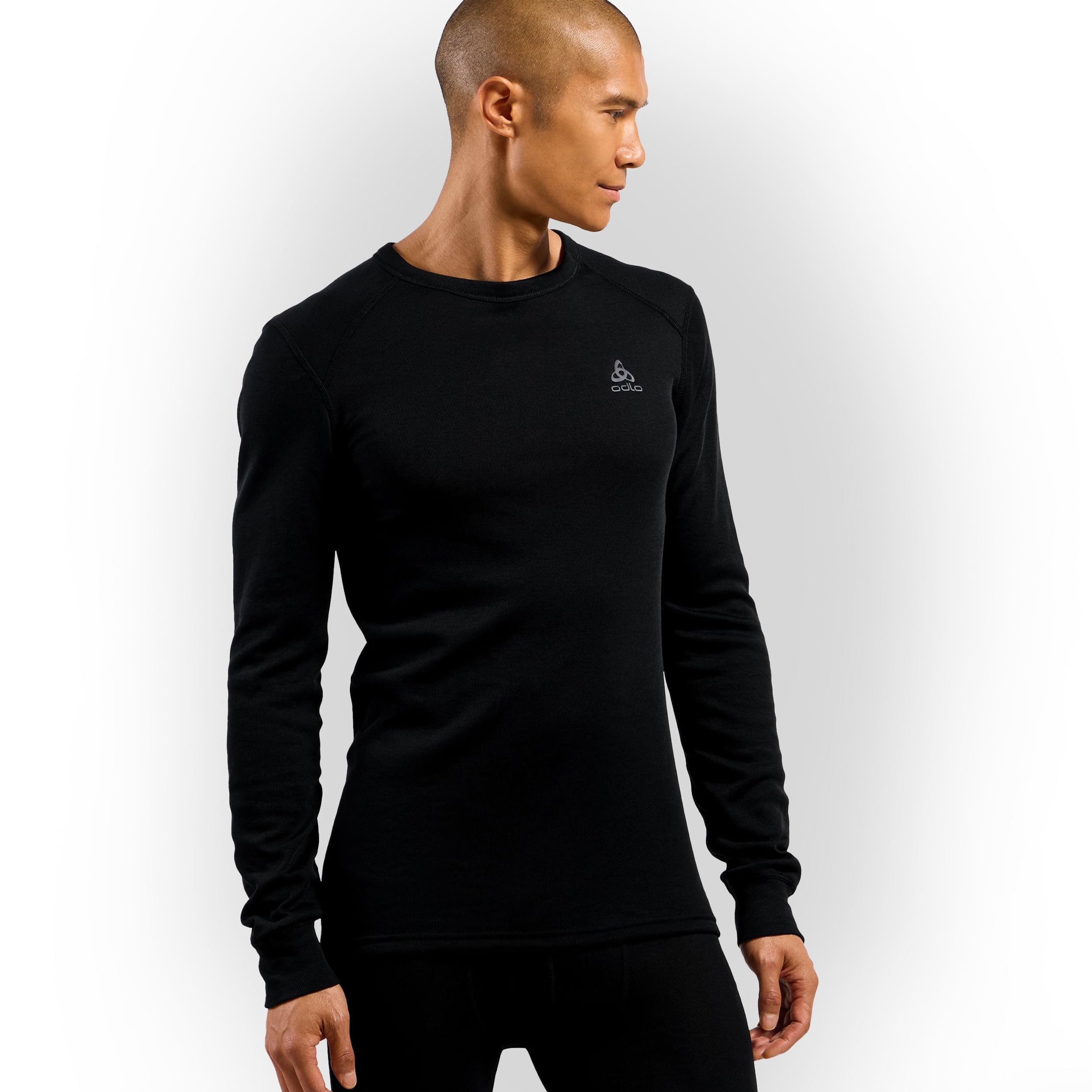 Odlo Herren Thermounterwäsche Herren Active Warm I Langarm Thermoshirt I Warme Skiunterwäsche I Langarm Thermoshirt mit Rundhals Funktionsunterwäsche Langarm Shirt (1er Pack)