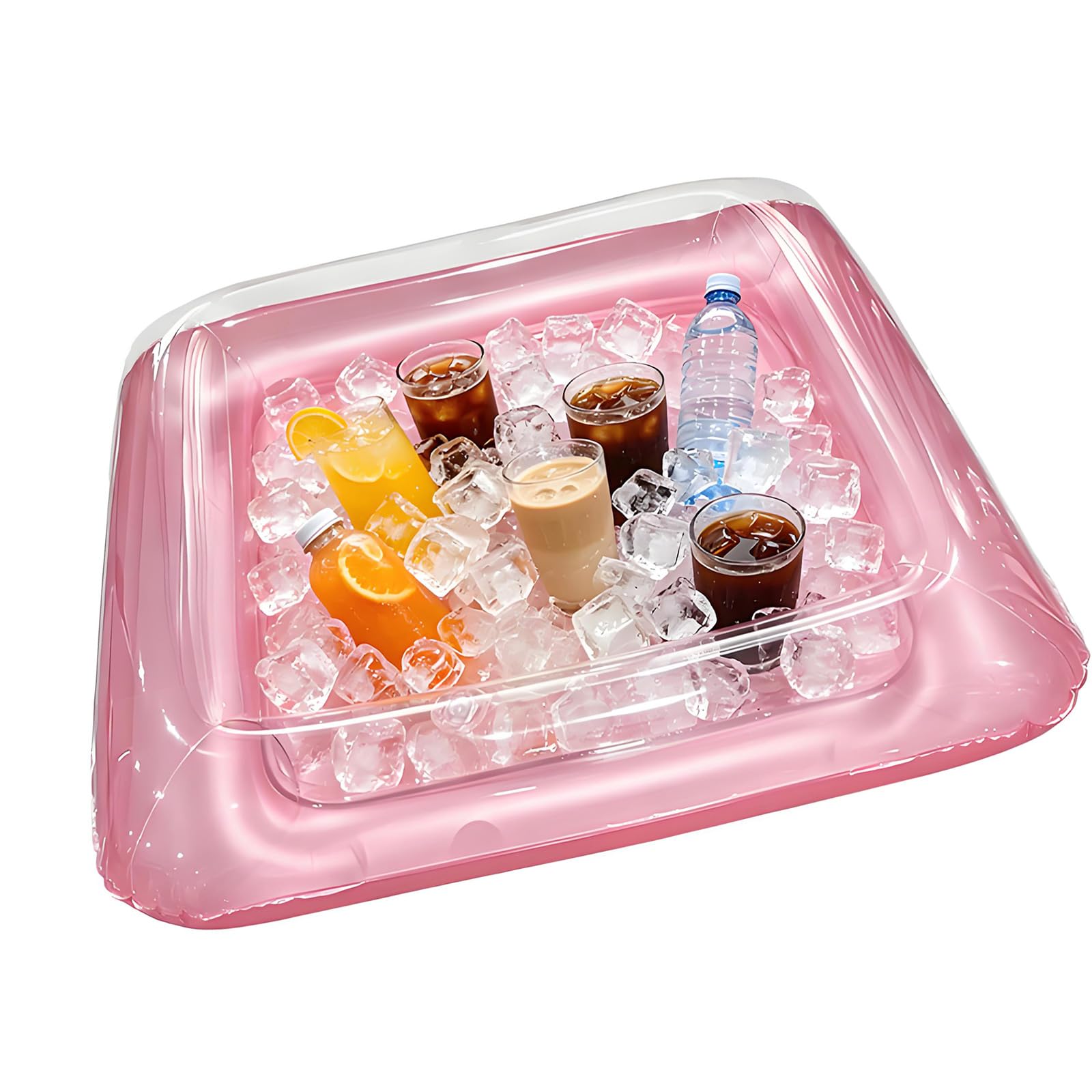 Mekalero Pool Float Tray Ice Tray, Large Capacity for Drink and Food Floating Pool Beverage Holder Inflatable Drink