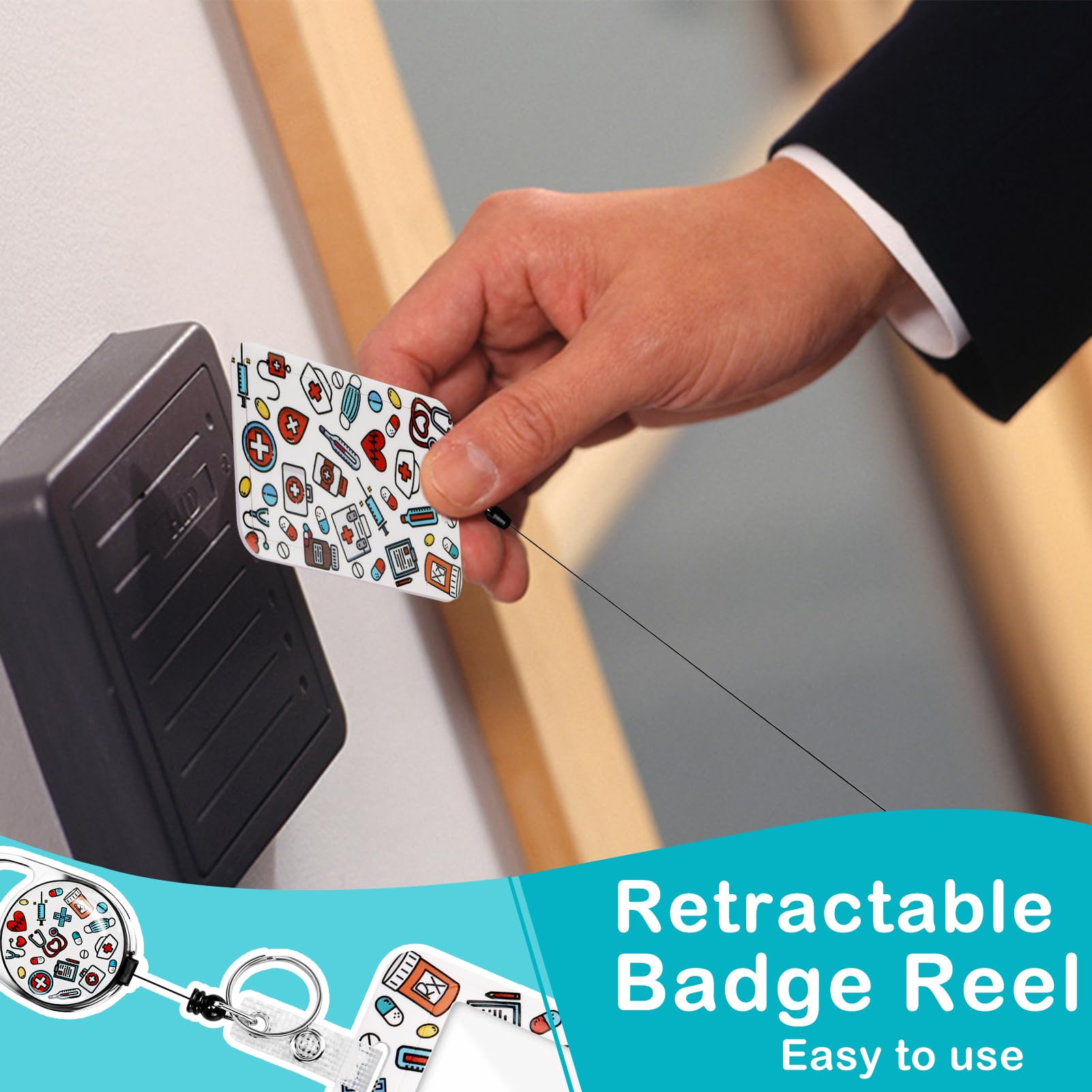 Porta badge identificativo con cordino staccabile per collo (Infermiera)