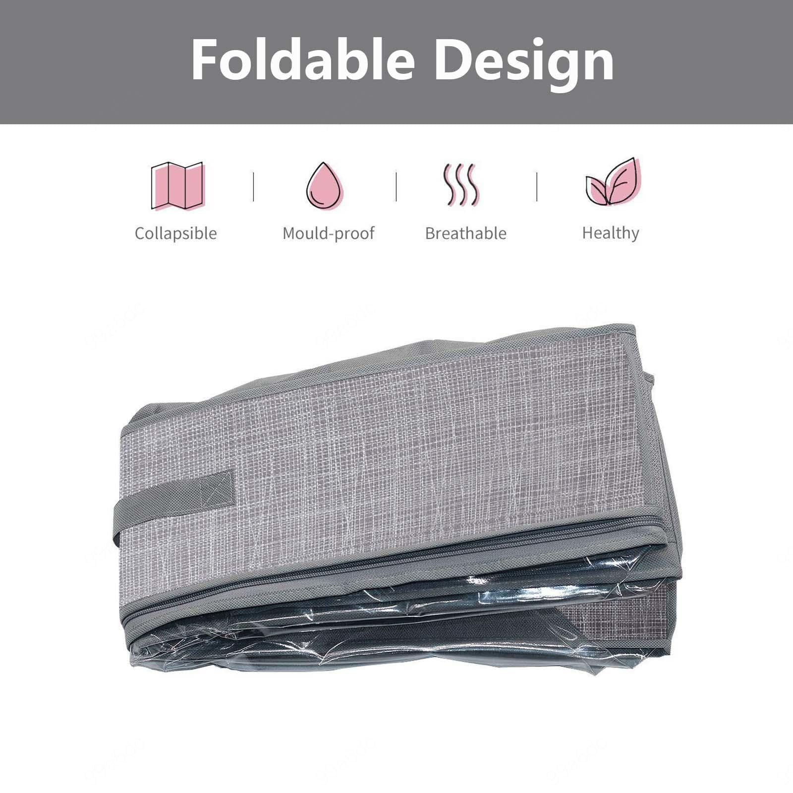 Organizer Armadio Salvaspazio Pieghevole con Copertura Trasparente, Scarpiera sotto Letto Organizzatori Sottoletto per Bambini E Adulti sotto Il Portascarpe da Letto,A-2Pcs