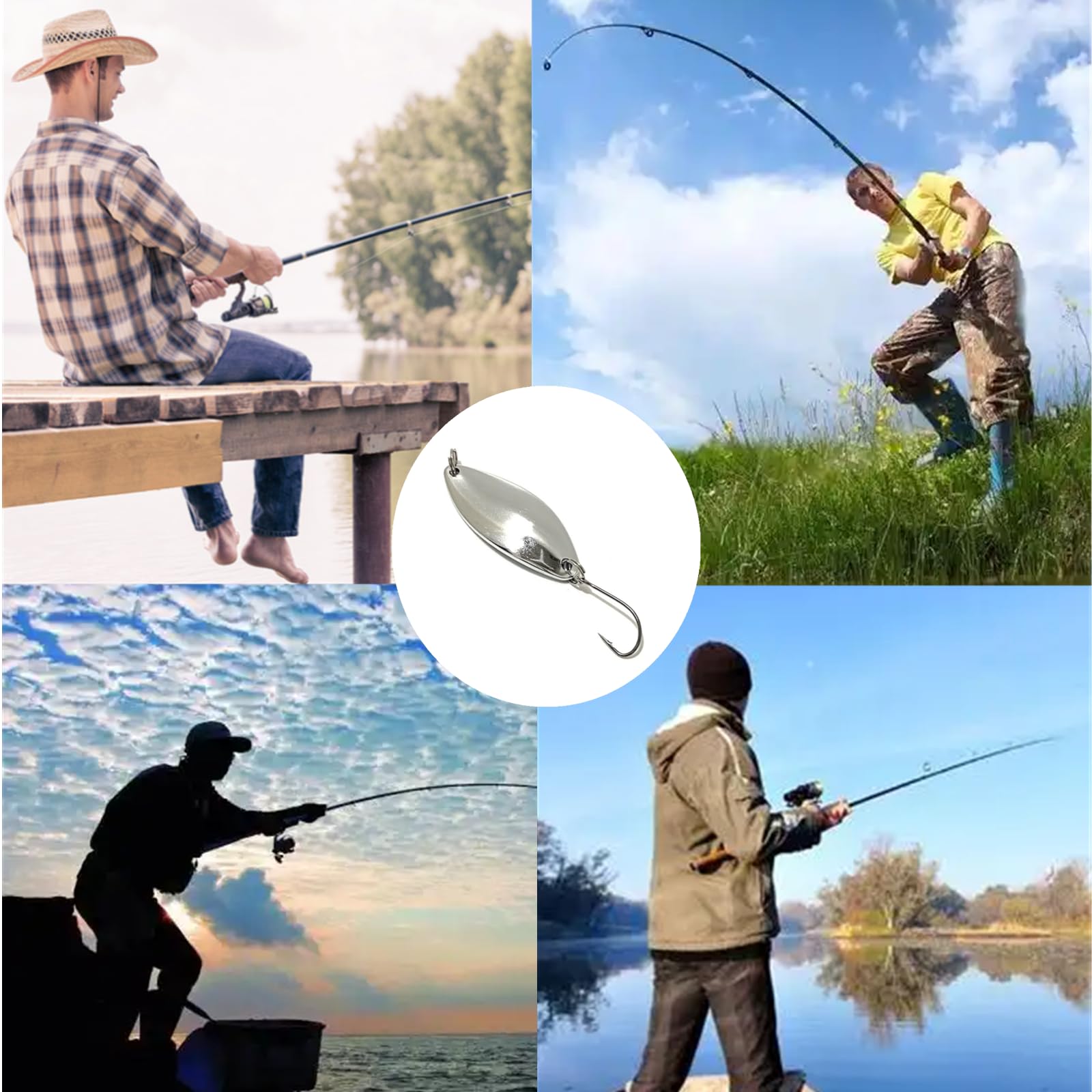 12 cucharas de pesca, señuelo duro, micro cuchara, señuelos de trucha, señuelos de lubina, cebos giratorios de metal duro para trucha de salmón, lubina, 2.5 g