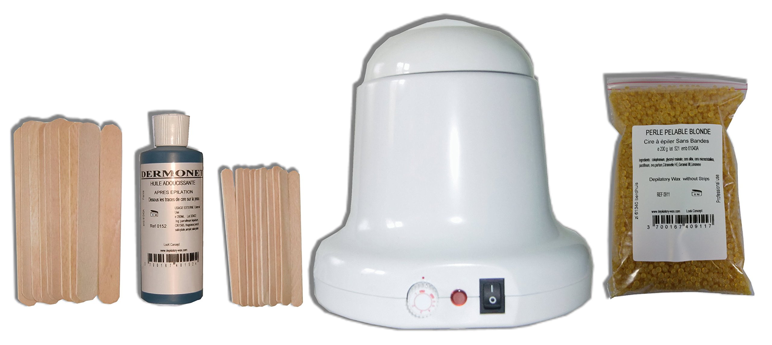 Storepil - Zestaw do depilacji woskowej 400 ml Charles Ney - 200 g Pearl Peelable BLONDE, szpatułki do ciała, twarz, olej po depilacji. Gotowy do użycia zestaw do depilacji