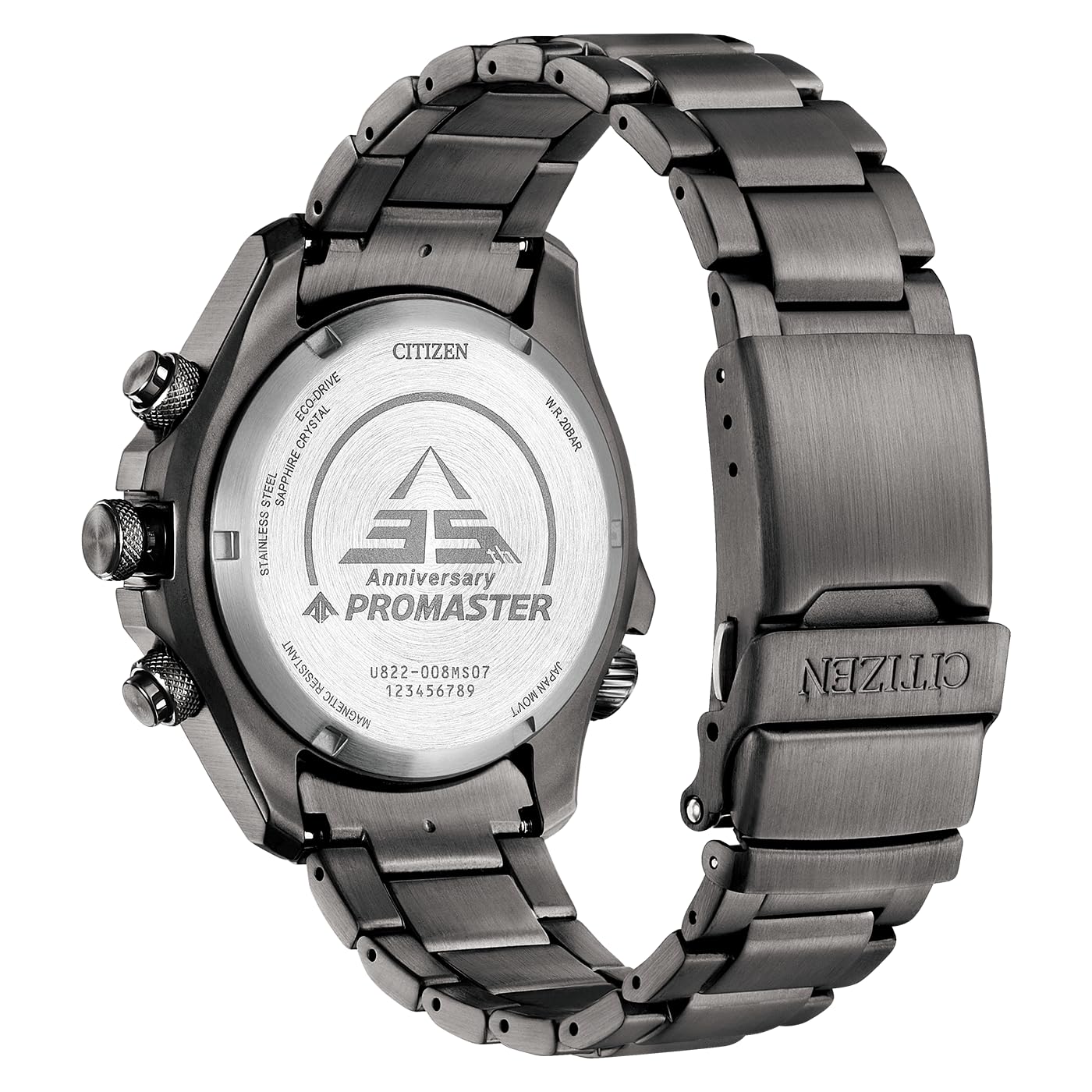Citizen Reloj analógico Digital Eco-Drive para Hombre con Correa de Acero Inoxidable JV1008-63E, Gris, Pulsera