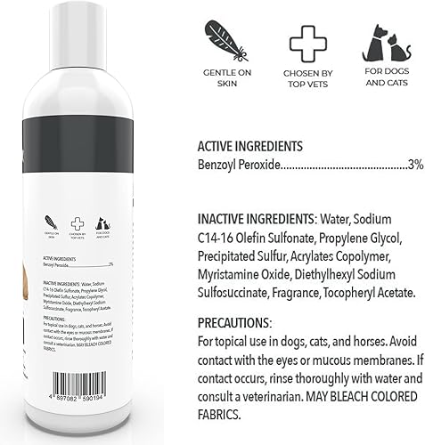 Miniatura 5 de Smiling Paws Pets - Champú para aliviar la picazón para mascotas - Contiene peróxido de benzoilo - Mata pulgas - Alivia alergias, picazón,