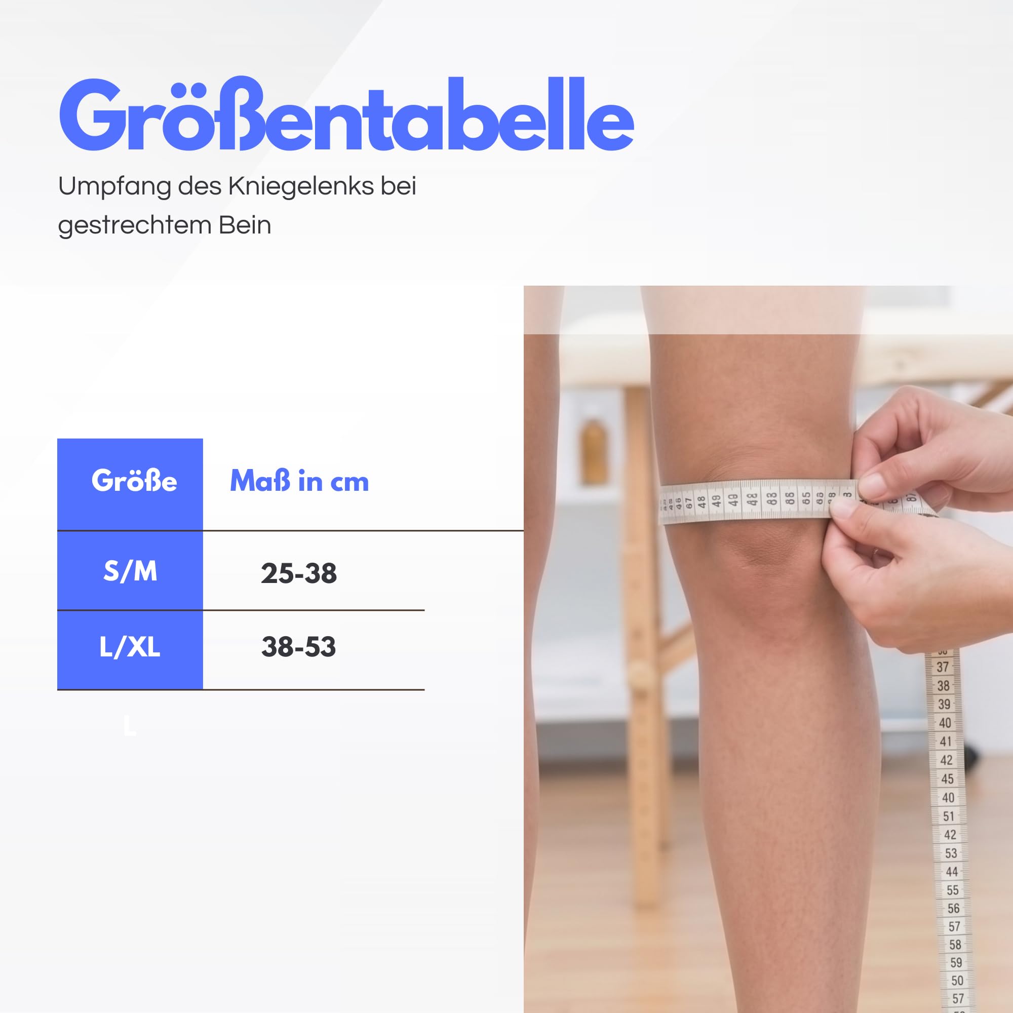 TSM Kniebandage aktiv offen mit Patella-Aussparung | Kniebandage mit Klettverschluss | Unterstützung bei Arthrose, Überlastung & Knieschmerzen | Prophylaxe & Rehabilitation | Größe L/XL