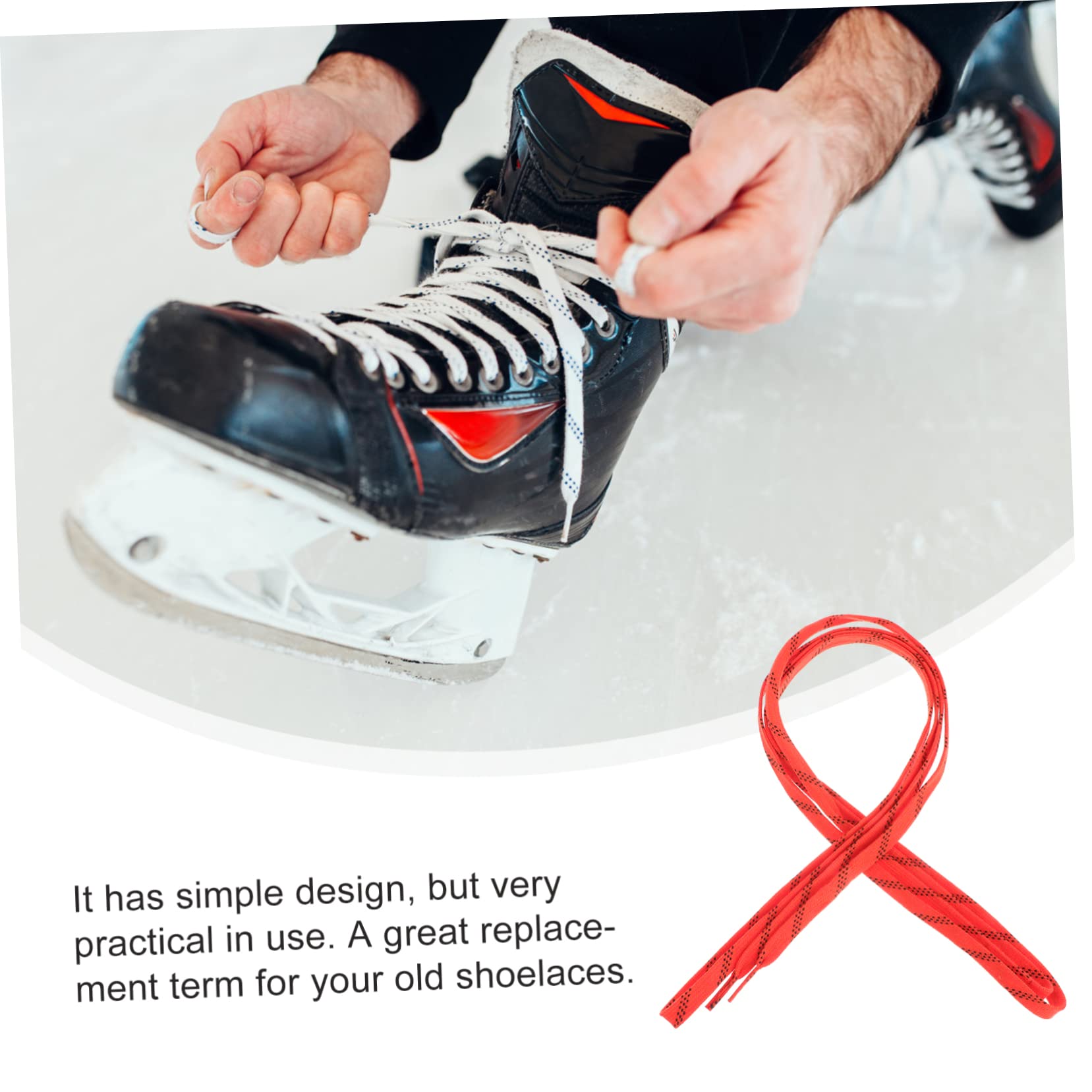 VANZACK Lacets Orange pour Patins De Hockey Lacets Cirés Antigel Attaches De Chaussures pour Hockey Et Ski