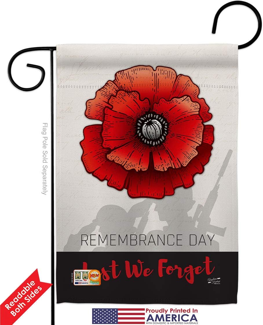 Remembrance Day Garden Flag 2pcs Pack Armed Forces Branches Support Honor United State American Military Veteran House Banner Small Yard Gift Double-Sided, Made in USA